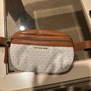 Michael Kors Brown and White Fanny pack Bag